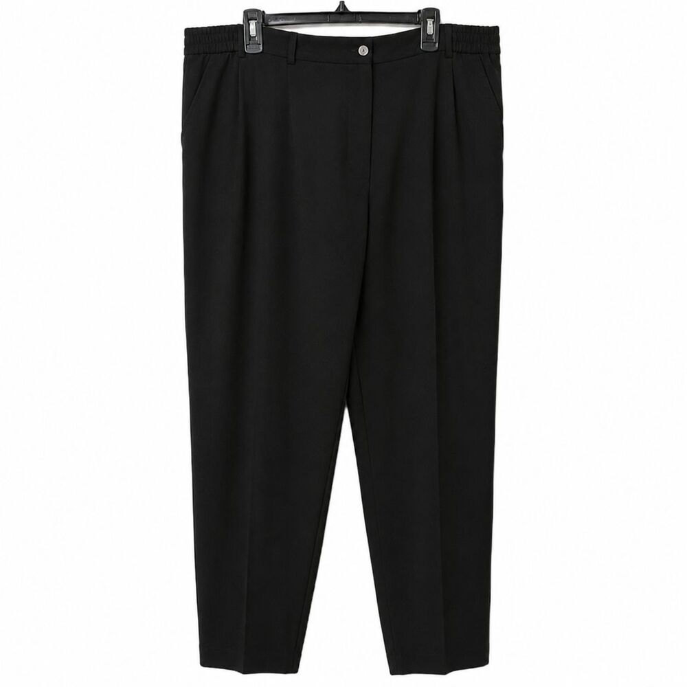 August Max Dress Pants Women's 20W Black Wool Pleated Lined Career Office NWOT